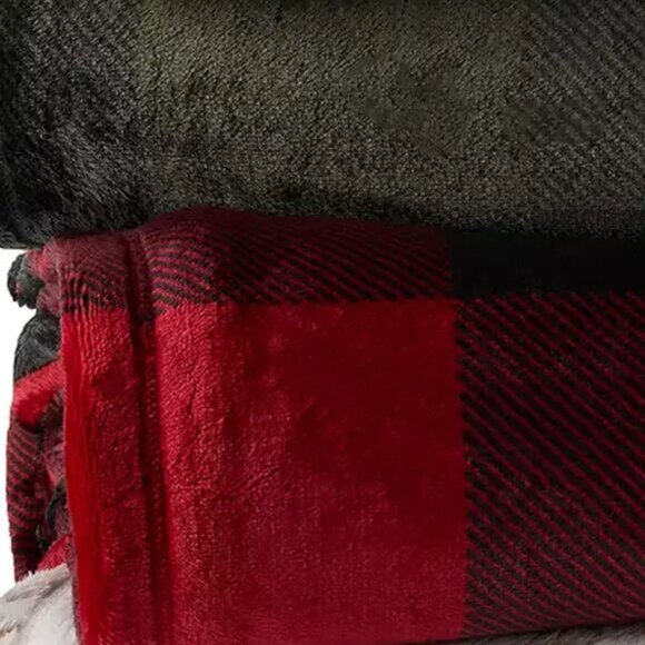 Buffalo Plaid Blanket Red Black 72" NWT - Picture 2 of 6